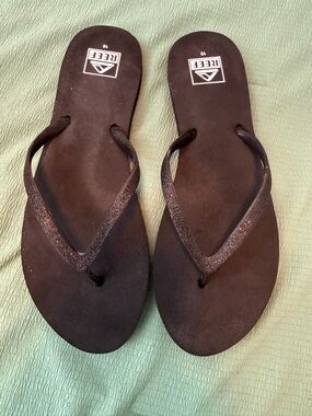 Reef Black Glitter Strap Flip Flops